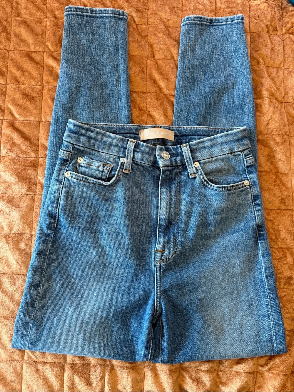 7 For All Mankind Luxe Vintage Aubrey High Rise Skinny Jeans - Picture 6 of 11